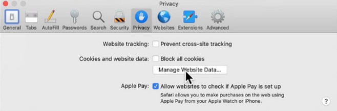 remove cookies on safari