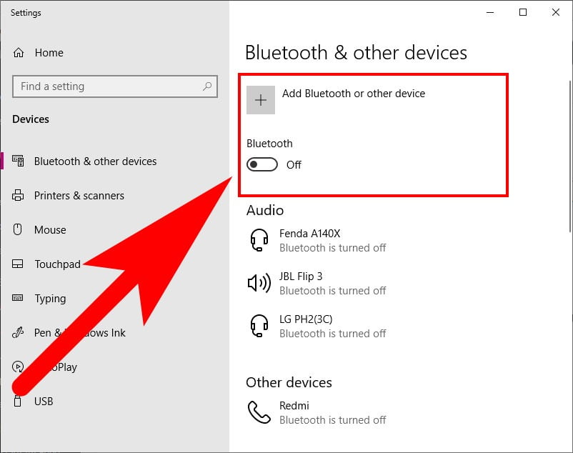 enable windows 10 bluetooth 