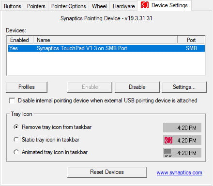 enable touchpad windows 10