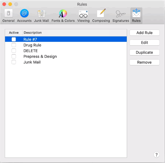 where is the apple mail preferences file in high sierra