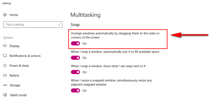 How To Turn Off Automatic Window Resizing In Windows 10