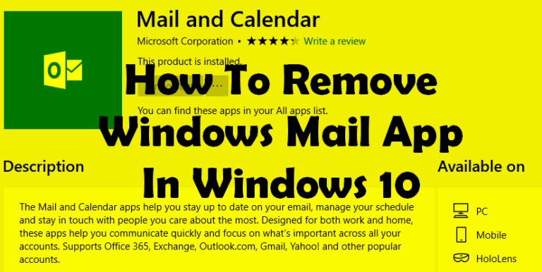 remove windows mail app for all users