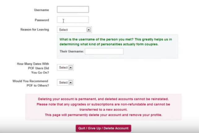 How Do I Delete My Pof Profile