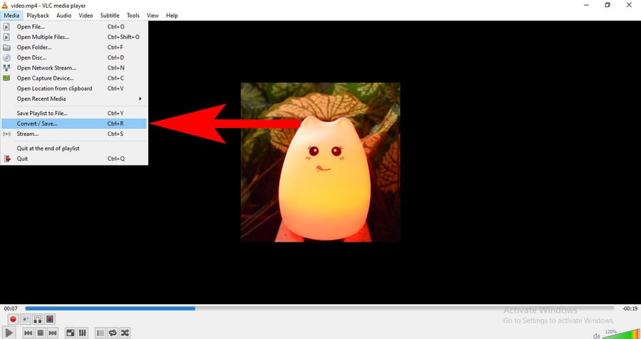 rotate video with vlc media player