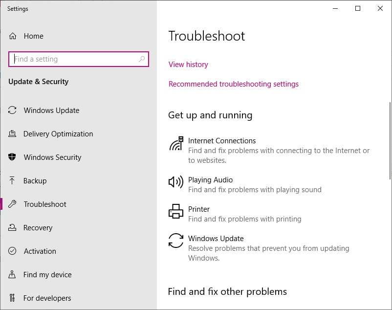 Windows 10 Troubleshooting