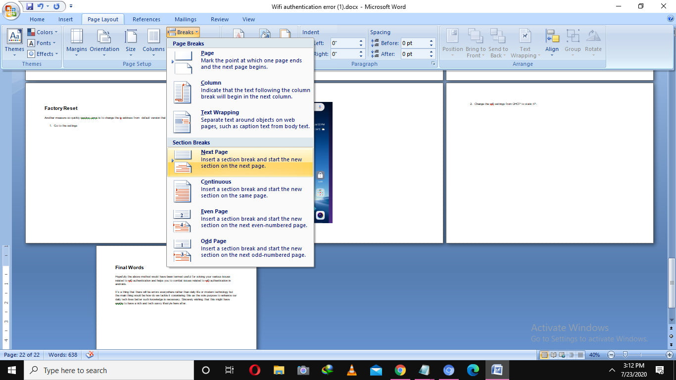 How To Change Layout Of One Page In Word To Print Layout Stampgai