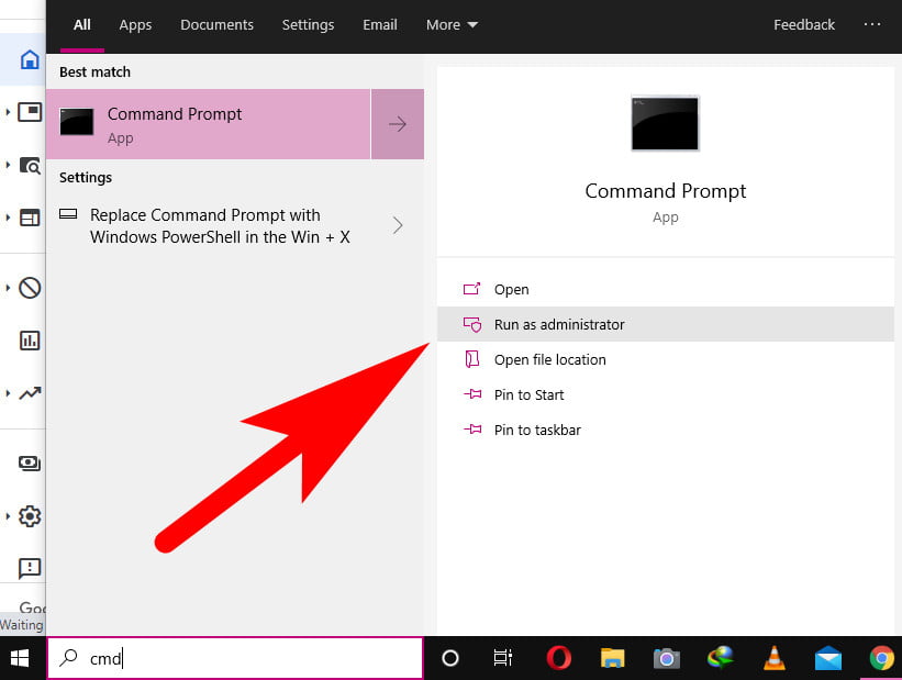 open command prompt windows 10 as administrator