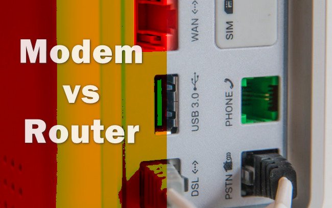 major difference between modem and router
