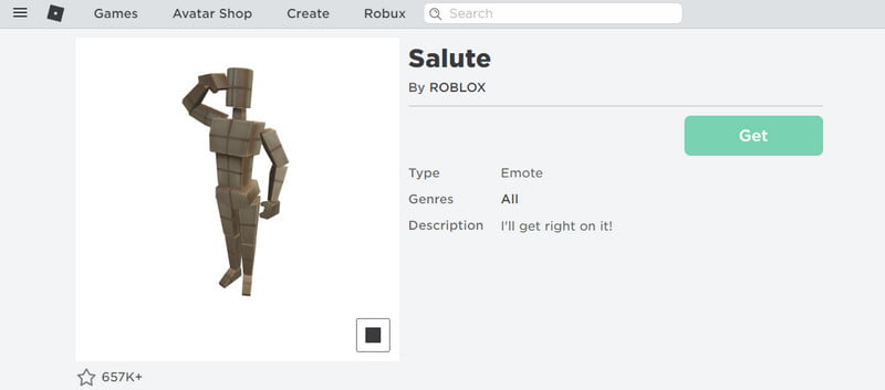 Salute on roblox