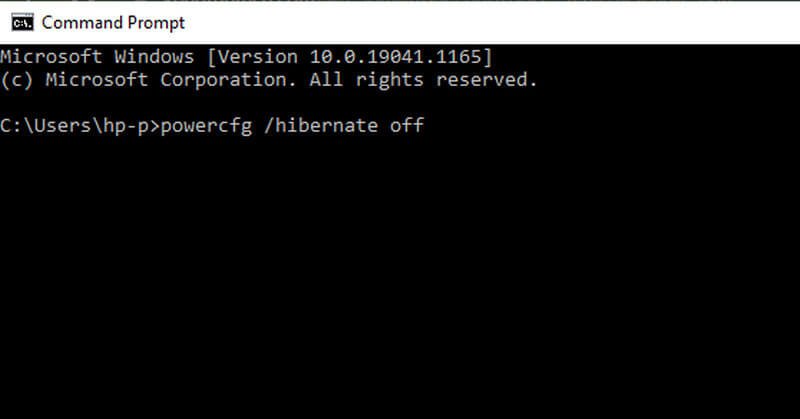 turn off hibernate in windows 10