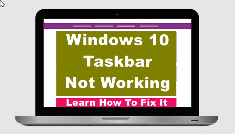 taskbar on windows 10 not working
