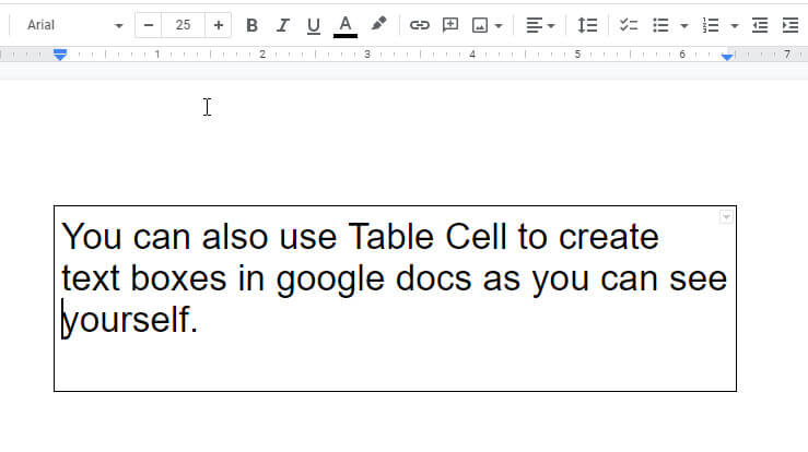 can you insert text box in google docs