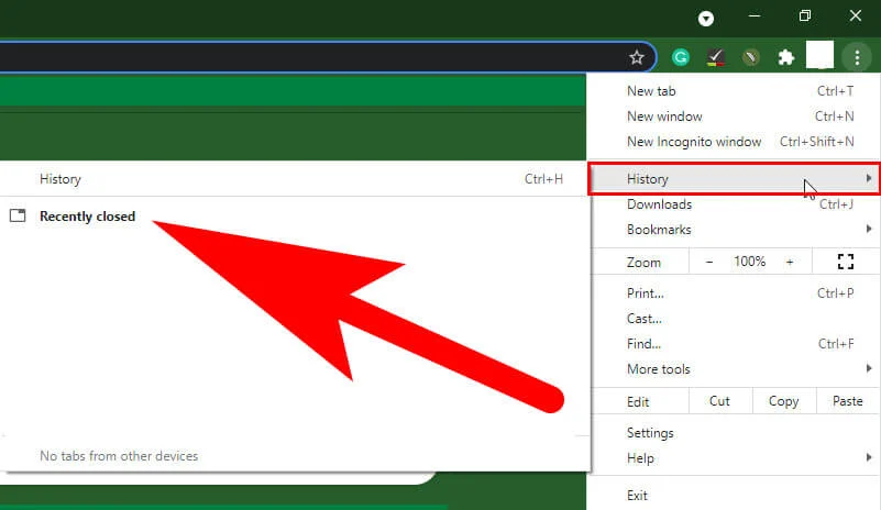 restore chrome tabs