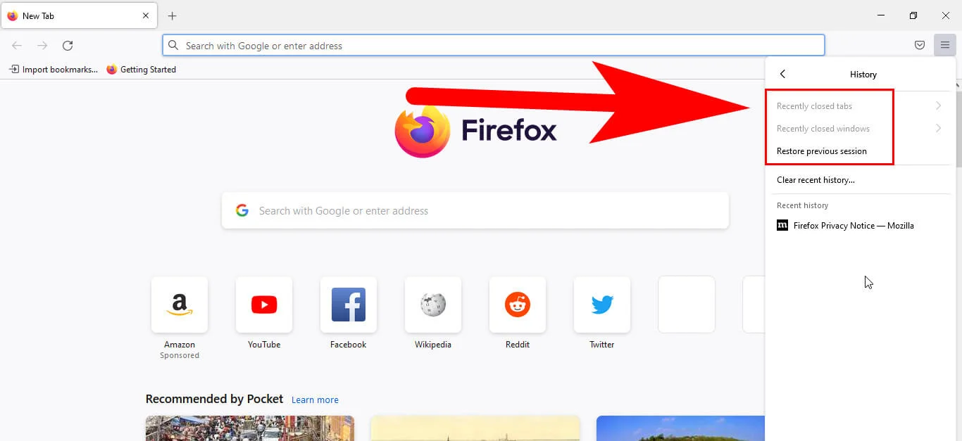 how to open a tab you just closed