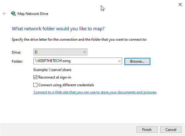 how to map a network drive