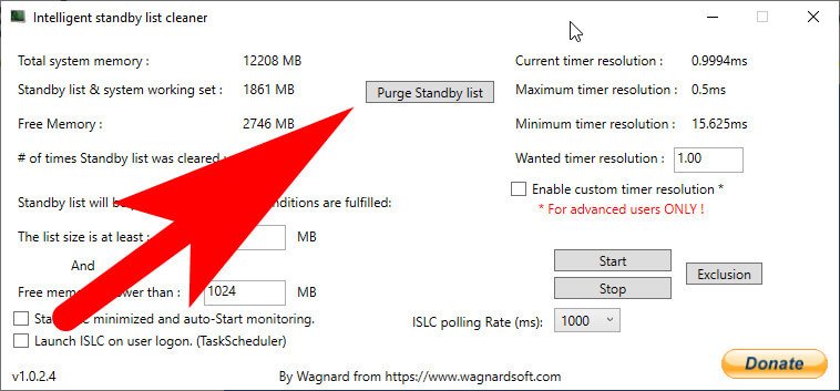 purge standby memory