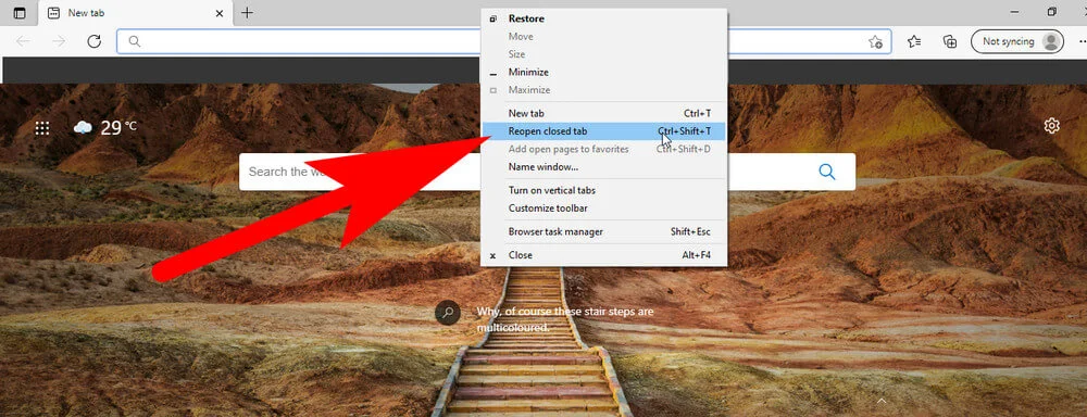 open recent closed tabs on chrome