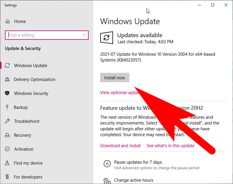 update windows 10 OS