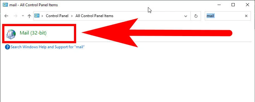control panel mail