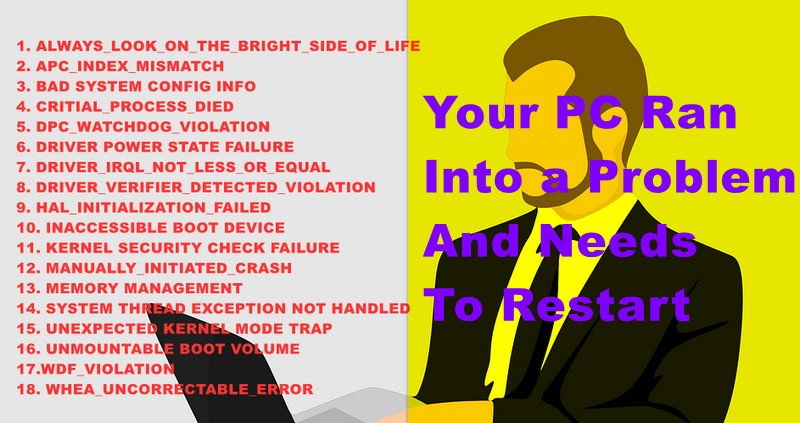 Your PC Ran Into A Problem And Needs To Restart