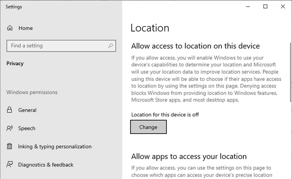 how to change location on windows