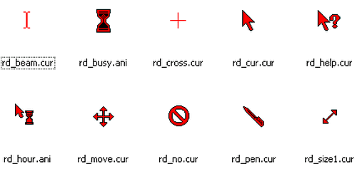 red glass mouse cursors 1