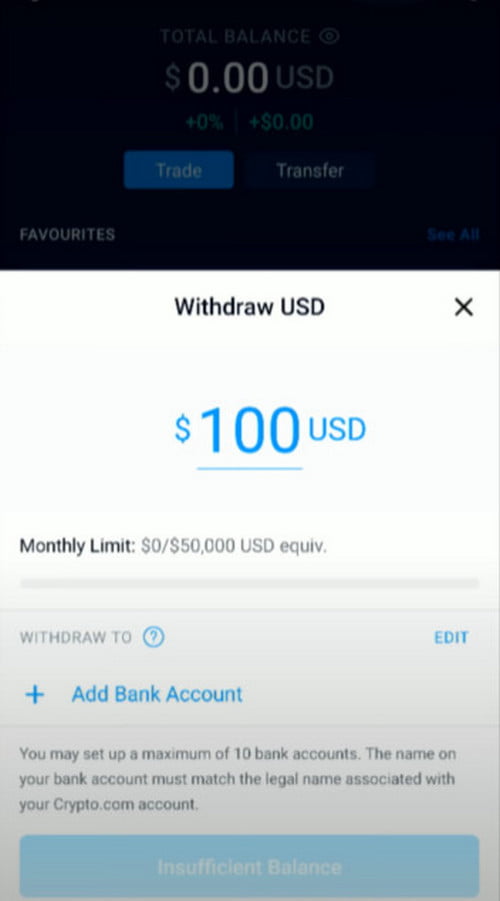 request money withdrawal from crypto.com